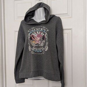 Vintage America Gray Desert Rodeo Graphic Hoodie Sz S ~ NWT~ Casual ~ Weekender
